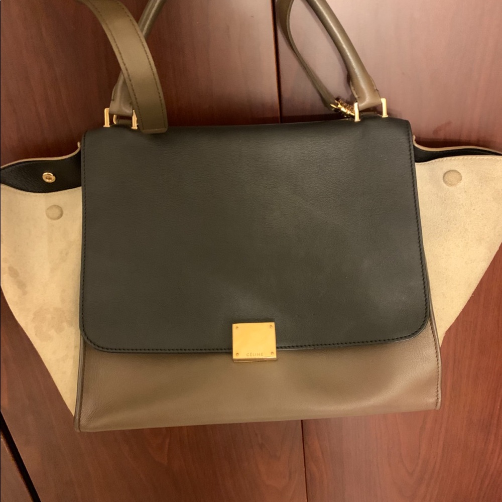Authentic Celine Trapeze Bag Leather Medium